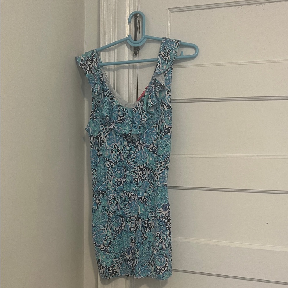 Lilly Pulitzer Blue and Purple Sleeveless Romper Size M